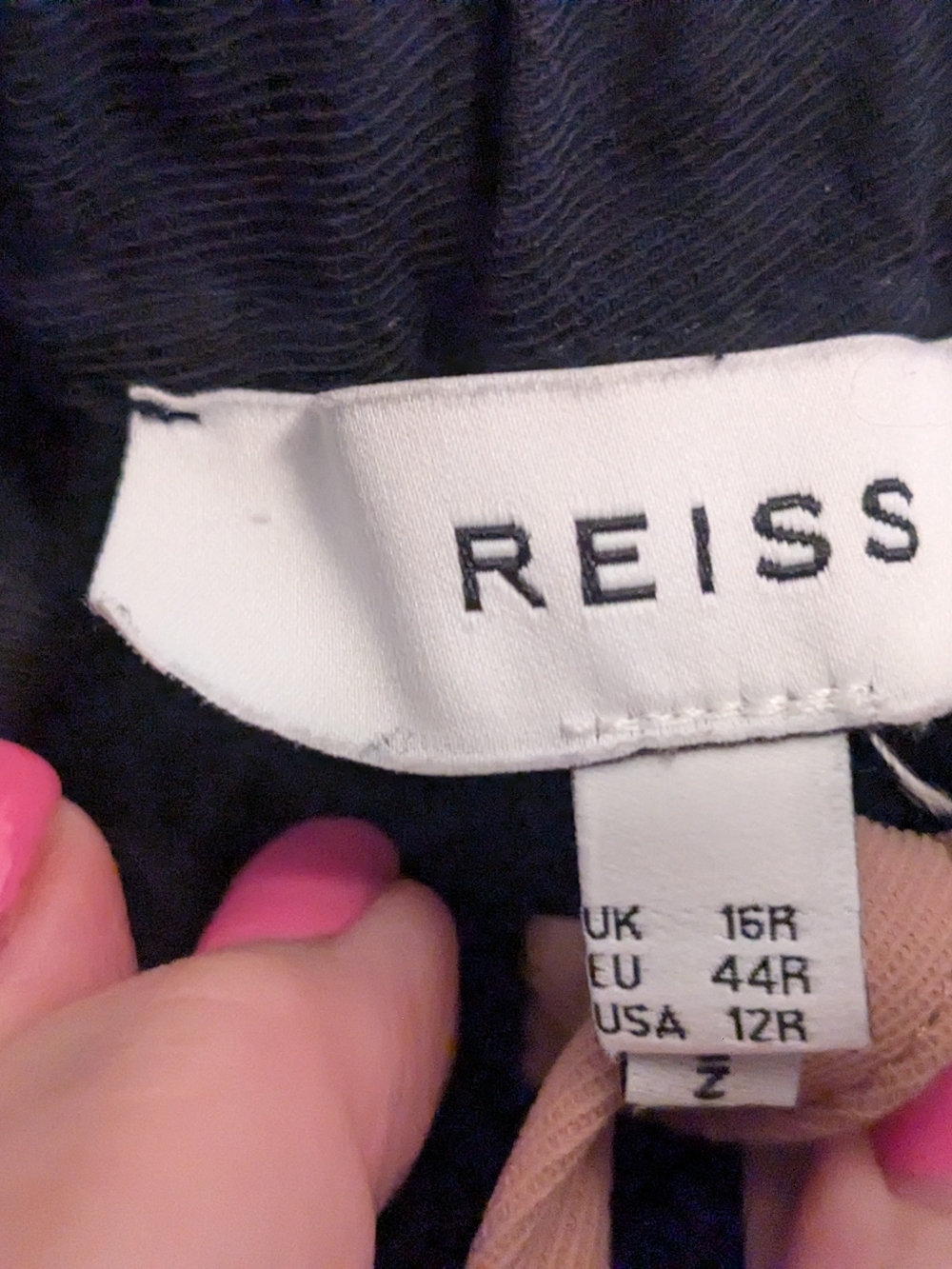 Reiss Trousers Frazer Navy And Camel /Tan Straight Ankle US Size 12 Regular - Picture 2 of 4